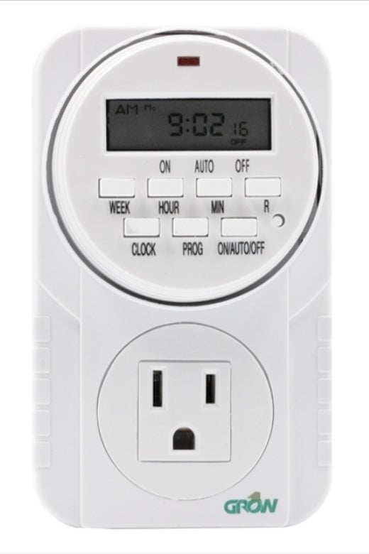 Grow1 120V Single Outlet Digital Timer – Factory Direct Hydroponics