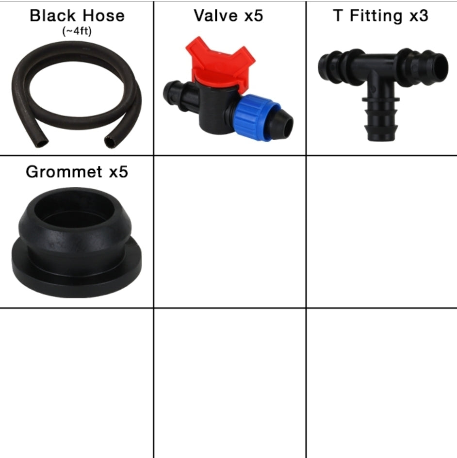 Grow1 Deep Water Culture (DWC) 4 Bucket + Reservoir Complete Kit