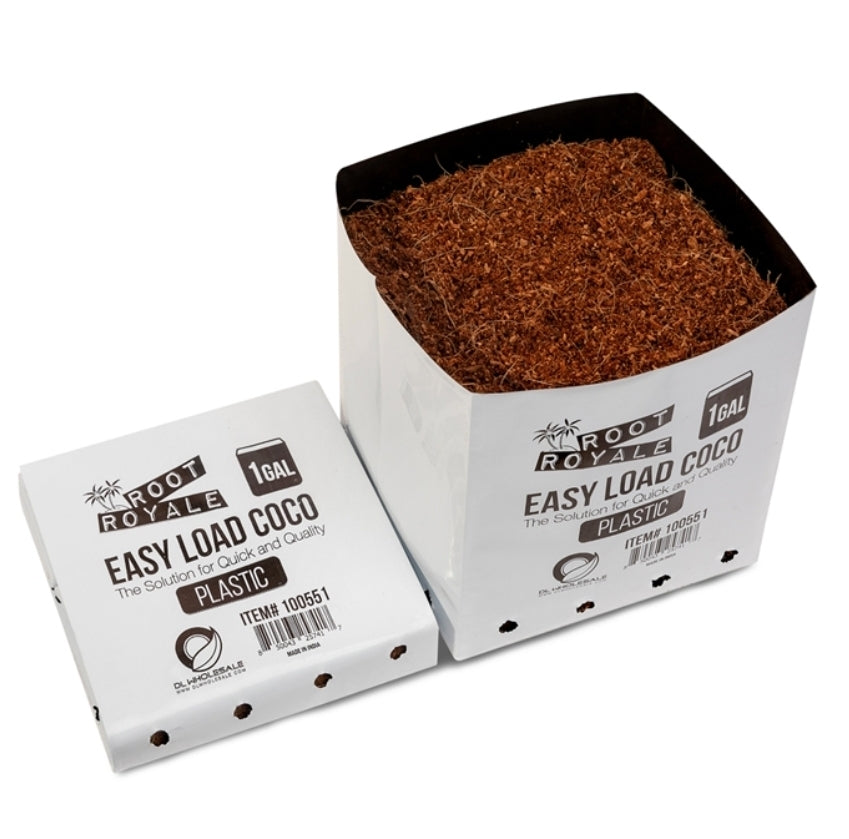Root Royale Easy Load Coco Plastic Grow Bags 1 gal (64 piece case)